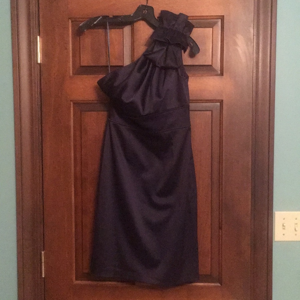 The Limited purple satin one shoulder dress